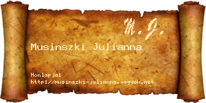 Musinszki Julianna névjegykártya